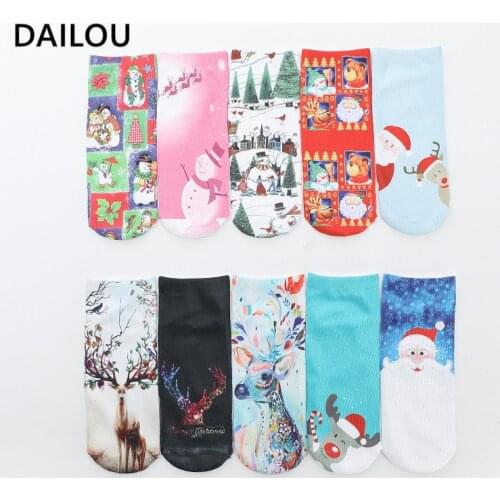 Candy Color Christmas Socks Women Cartoon Anime Snowman Elk Boat Socks Happy Funny Trend Cotton Socks Christmas Gifts Popsocket