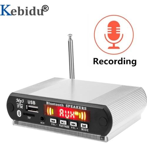 KEBIDU Wireless Bluetooth MP3 Decoder Board with Aluminum Shell Box Support USB/TF/FM Audio Module Call Recording Color Screen