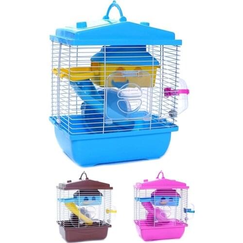 Hot Pet Cage Hamster Cottage with Transparent Skylight Double Layer House for Hamster Golden Hamster Pet