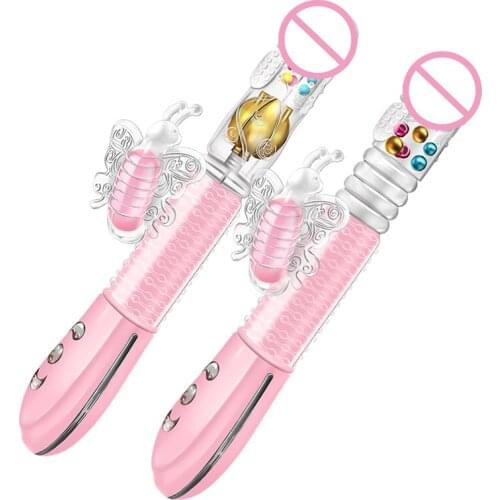 Rabbit Vibrator Telescopic G Spot Stimulate Clitoral Vibrate Clit Suck G-Spot Dildo Butterfly Sex Toy for Women Adult Product