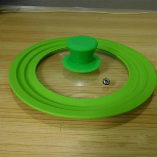 Multi-Purpose Silica Gel Toughened Glass Soup Pot Lid Visual Sealing Fried Pan Cover Splash Oil High Temperature Anti Falling