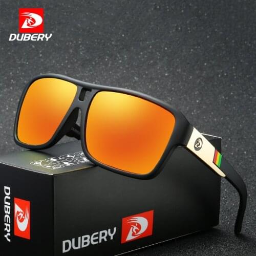 DUBERY Men Sunglasses Polarized Fashion High Quality Sport Sun Glasses Vintage Driving Mirror Sunglass gafas de sol With Box