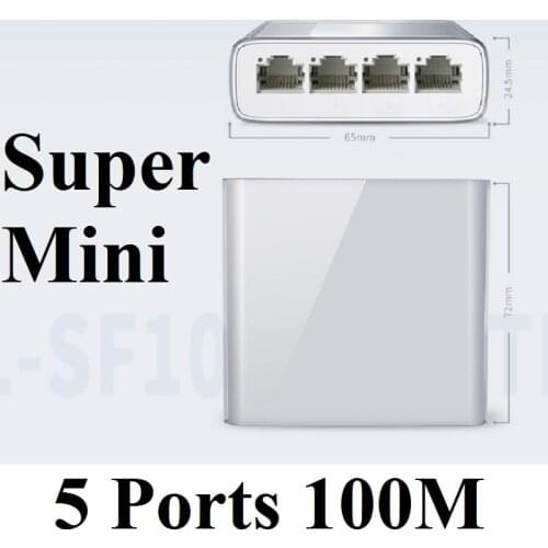 TP-Link super Mini 5 Ports RJ45 Desktop Switch 100Mbps SOHO Ethernet Switcher Lan Hub Full Half duplex Exchange Fast Switcher