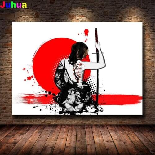 Japan Anime Canvas diy Diamond Painting Mosaic Portrait 5D Full Square Round Japanese samurai diamond Embroidery drop shipping