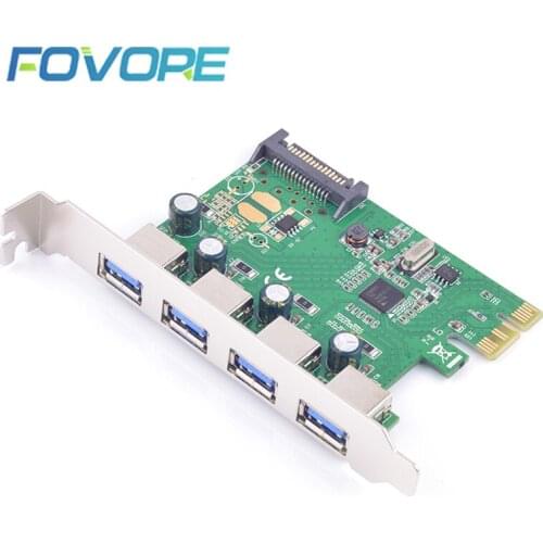 PCIe to USB adapter PCI-e 4 port USB 3 adapter USB 3.0 USB3 PCI e x1 controller converter expansion card For PC NEC chip