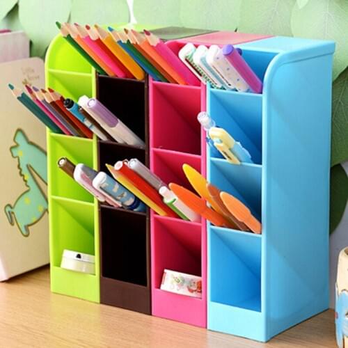 Plastic 4 Compartment Desktop Storage Box Organizer Cosmetic Makeup Desk Holder