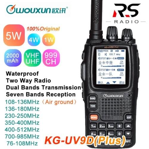 Wouxun KG-UV9D Plus Walkie Talkie CB Radio Station Transceiver Multiband Air Band frequency 108-136MHz Police 350-390MHz UV-9R