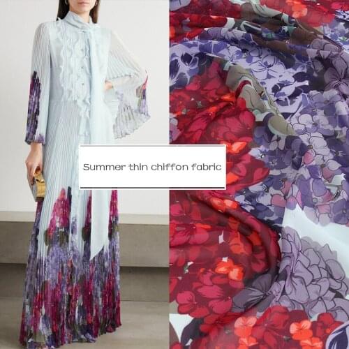 50x145cm Printed Chiffon Polyester Fabric Cloth Factory Custom Summer Thin Fashion Shirt Dress Sewing Diy Shirt Scarf Fabric