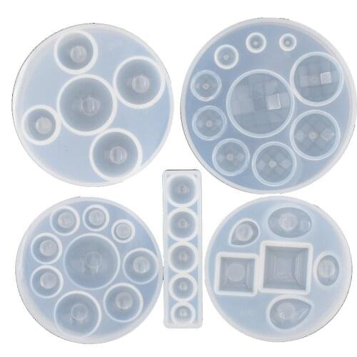 4pieces Silicone Mold half ball Oblate Cabochon beads Resin Silicone Mould handmade tool epoxy resin molds jewelry making