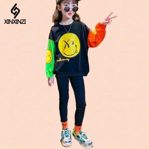 Kids Sports Suit for Girls Tracksuit 4 6 8 10 12 Years Letterprint Long Sleeve Girl Sweatsuit Autumn Winter Teen Clothing Set