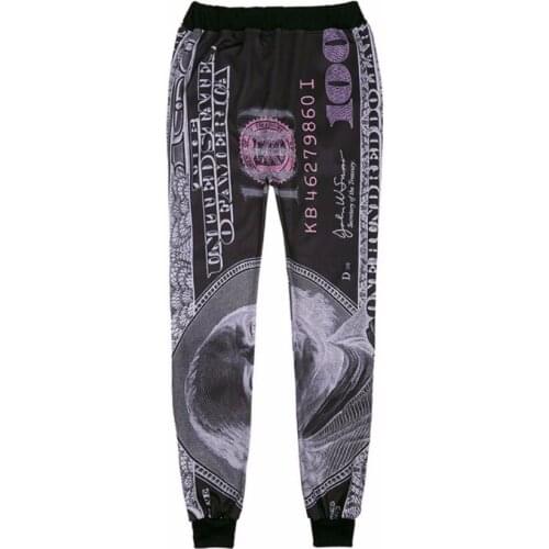 SzBlaze Brand New Unisex Mens Dollars 3D jogger Pants Presidents eyes full Length Pencil Pant Womens Trousers Spring Clothing