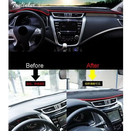 Tonlinker 2 PCS DIY car styling polyester or leather special shading protection pad cover case Stickers for Nissan murano 2015
