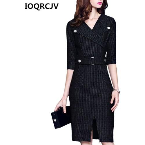Women Elegant A-Line Dress 2019 Summer New Vintage Casual V-neck Sexy Dresses Female Slim Midi Dress Office Dress Vestidos R187