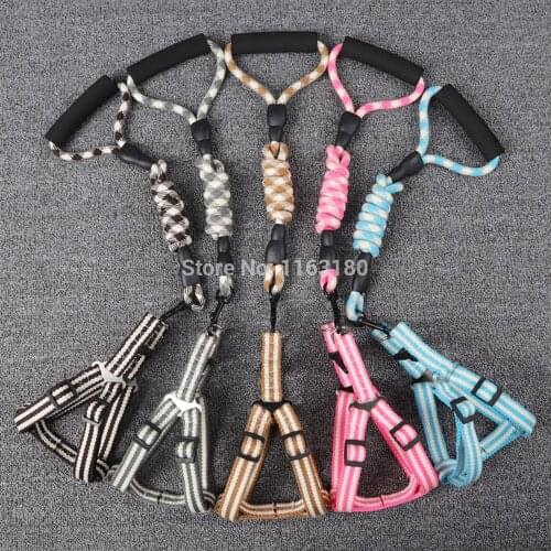 1pc/lot Pet Dog Leash Traction Rope Pet Dog Harness Dog Collar for Small and Large Dogs 5 color size S-XL