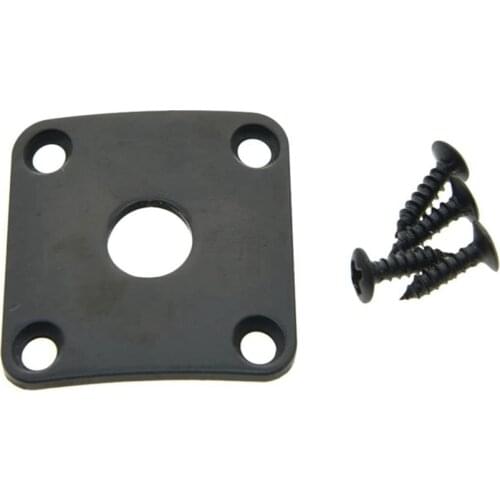 1 pcs Electric guitar Metal Curved Base Bottom Jack Plate Square Jackplate