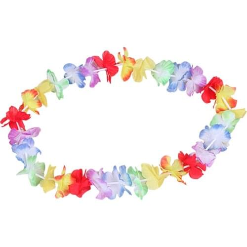 10pcs Hawaiian Flower leis Garland Necklace Fancy Dress Party Hawaii Beach Fun Flowers DIY Party Beach Decoration