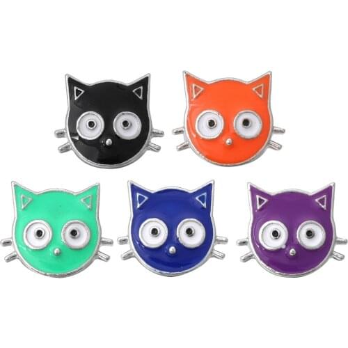 10pcs/lot 2018 New Snap Jewelry Mixed Mini Lovely Cat 12mm Snap Button fit 12mm Snap Bracelets Bangles for Women Girls Gifts