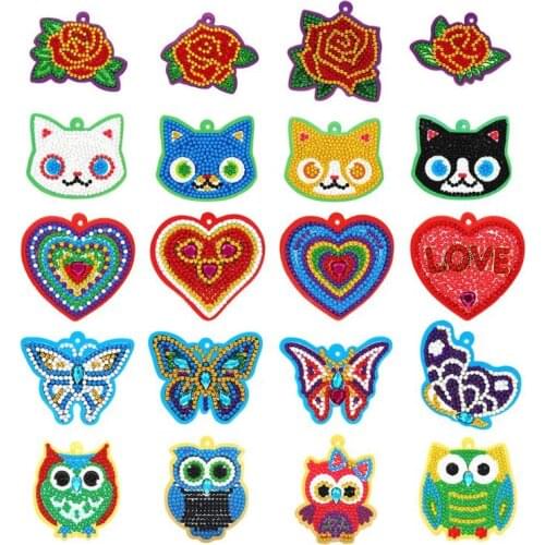 20pcs Greeting Card Hanging Ornaments DIY Diamond Painting Animal Special-shaped Home Party Pendants Decorative Accessories