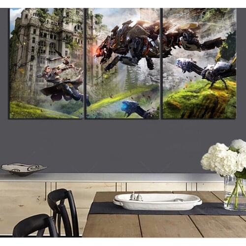 3 Panel Horizon Zero Dawn Game Pictures Home Decor Posters Wall Art Modular HD Prints Paintings Living Room Bedroom Decoration