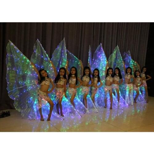5pcs Dance Fairy Dance Belly Wings Isis LED With Sticks / Stems For Performance On Stage 100-220cm