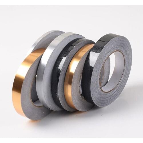 50M /Roll Self Adhesive Wall Floor Sticker Ceramic Tile Mildewproof Gap Tape Gold Silver Black wallpaper line Home Decorations