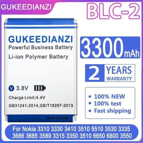 BLC-2 3300mAh Phone Battery For Nokia 3310 3330 3410 3510 3315 3350 3510 6650 6800 3550 5510 3530 3686 3685 3589 BLC2 Batteria