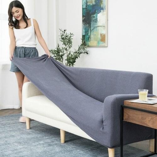 Elastic Universal Sofa Cover Knitted Thicken Stretch Slipcovers for Living Room Couch Cover Armchair Cover 1/2/3/4 Seaters