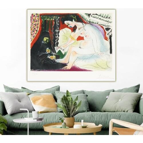 Citon Pablo Picasso《Bethsheba,1966》Canvas Oil Painting Artwork Poster Decorative Picture Wall Decor Home Living Room Decoration