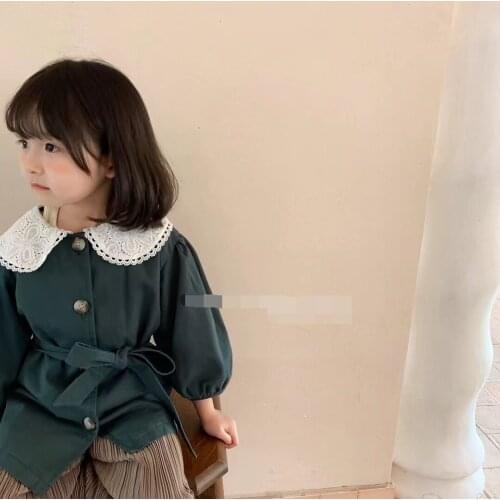 Childrens clothing 2021 autumn new Korean girls childrens windbreaker thin childrens baby coat princess