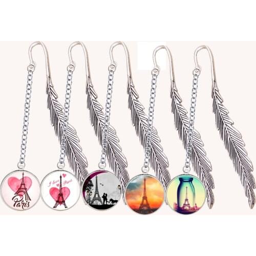 French Paris Eiffel Tower Bookmark with Pendant Figurine Torre For Couple Lover Souvenir Notebook Book Mark Marque Page Mate