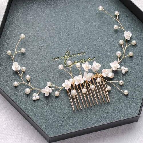 Hair comb accessories Flower hair comb hair accessories Hand-woven bridal wedding headdress LL@17