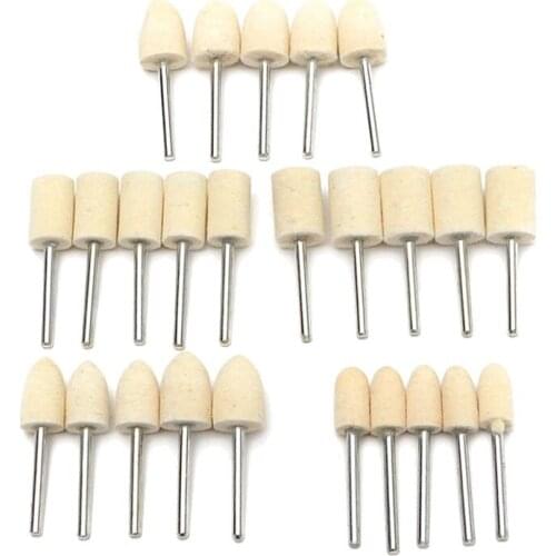 GTBL 25Pcs set 1/8 inch Felt Polishing Buffing Points Mounted Imitation Wool For Rotary Tool