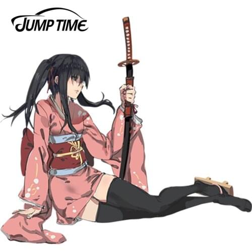 JumpTime 13cm x 12.9cm Beautiful Girl in Gintama Anime Cartoon Beauty warrior Vinyl Car Window Bumper Laptop Decal JDM