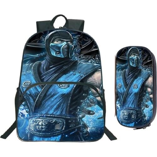Beautiful Scorpion In Mortal Kombat X Mask School Bags Students Backpack Fashion Colourful Pattern School Rucksack + Pencil Box