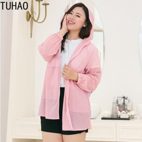 TUHAO Womens Jackets and Coats Plus Size 10XL 8XL 6XL 4XL Summer Sun Jacket Large Size Female Casual Beach Coat Clothing