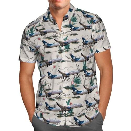 Cool Plane 3D Printing Beach Hawaii 2021 Summer Shirt Short Sleeve Shirt Streetwear Oversized Chemise Hombre Blusa Masculina-66