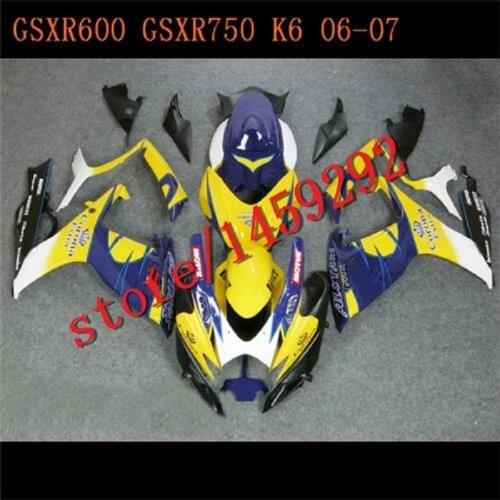 ABS Fairings for GSXR600 06 07 GSXR750 SUZUKI GSX-R600 GSX-R750 2006 2007 yellow Blue black GSXR 600 750 06-07 K6 K7 fairing kit