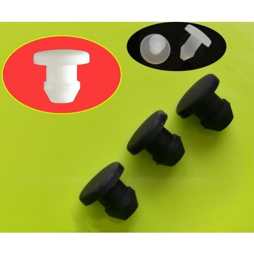 10Pcs Solid Silicone Rubber Caps 2.5mm to 4mm T Type Plug Cover Snap-on Gasket Blanking End Caps Seal Stopper