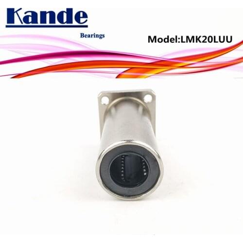 Kande Bearings LMK20L LMK20LUU 2pcs LMK20LUU LMK20L UU Extended Square Flange Linear Bearing dr: 20mm