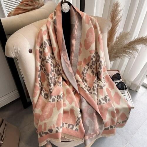 Luxury Cashmere Winter Scarf Women 2021 Fashion Shawl Lady Leopard Pashmina Female Hijab Wraps Thick Warm Scarves Blanket