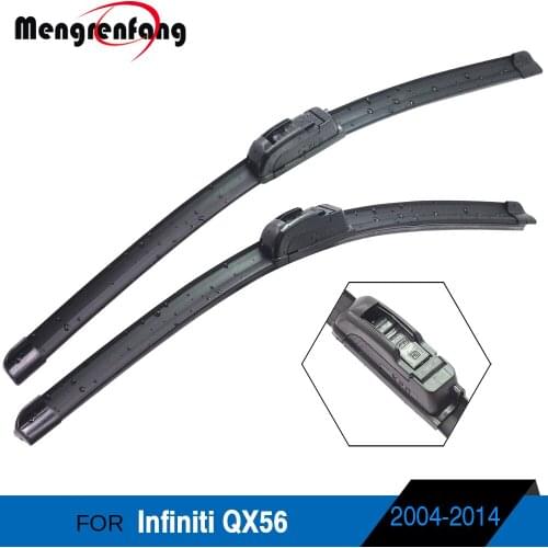 For Infiniti QX56 2004-2014 Car Frameless Soft Rubber Wiper Front Windscreen Wiper Blades