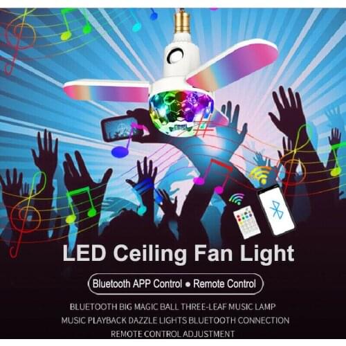 E27 Smart Bluetooth-compatible Crystal Magic Ball Music Light Remote Control RGB LED Foldable Lamp Music Playing Dimmable Lamp