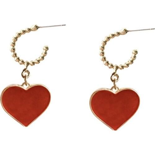 1 Pair Unique Heart-shaped Earrings For Women Valentines Day Gift Fashionable Jewelry Earrings For Girl