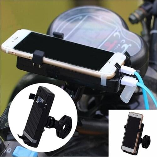 Universal Bike Motorcycle Modified 22mm Handlebar Chargeable Mobile Anti-Slip Phone Holder Moto Handlebar Mount Navigation Brack