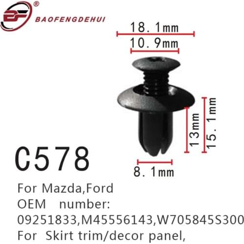 W705845S300 For Mazda,Ford Skirt Trim For Car Buckle Decor Panel Positioner 09251833,M45556143