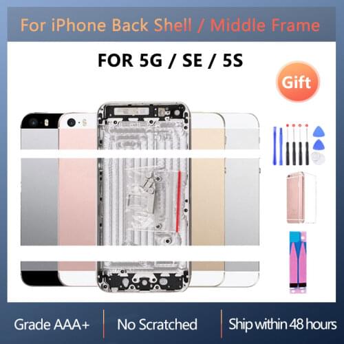 Back Cover For iphone 5G 5S 5 SE Back Housing Cover High Quality Rear Door Chassis Middle Frame Rear Housing SIM Tray Side Key