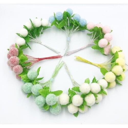 10pcs lovely Foam ball Artificial Flowers For home Wedding Decoration DIY Pompom Wreath Gift box Decorative toys Fake flowers