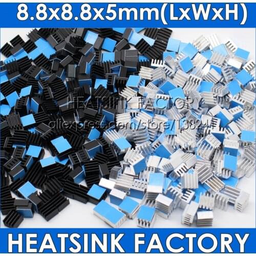 HEATSINK FACTORY 10pcs 8.8x8.8x5mm Aluminum Computer Cooler Radiator Heat Sink for Raspberry Pi Heat Dissipation