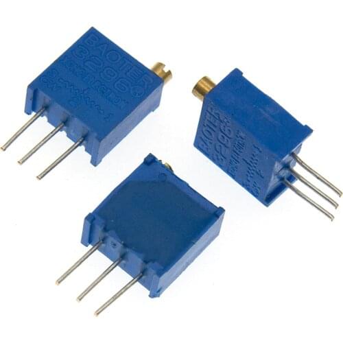 100pcs 3296W 3296 50 100 200 500 ohm 1K 2K 5K 10K 20K 50K 100K 200K 500K 1M ohm 103 100R 200R 500R Trimpot Trimmer Potentiometer