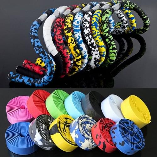 2Pcs Cycling Road Bike Sports Cork Handlebar Tape+ 2 Bar Plug Steering Wheel Cover Non-slip Belt Rubber Tape Bicycle Accessories